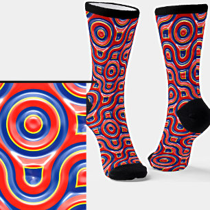 Chaussette Chaussettes d'effet 3D Bleu Rouge