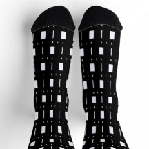 Chaussettes d'équipage 4Ann géométriques noir et b