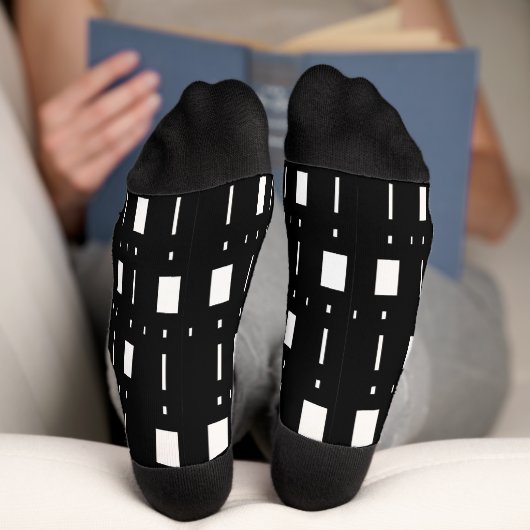 Chaussette Chaussettes d'équipage 4Ann géométriques noir et b (Fond)