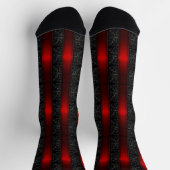 Chaussette Chaussettes d'équipage à rayures ruban rouge et vi (Haut)