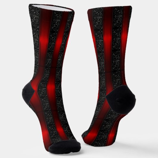 Chaussette Chaussettes d'équipage à rayures ruban rouge et vi (Angulaire)