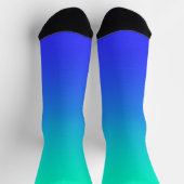 Chaussette Chaussettes d'équipage Aqua Blue Gradient (Haut)