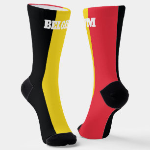 Chaussette chaussettes d'équipage avec drapeau de Belgique