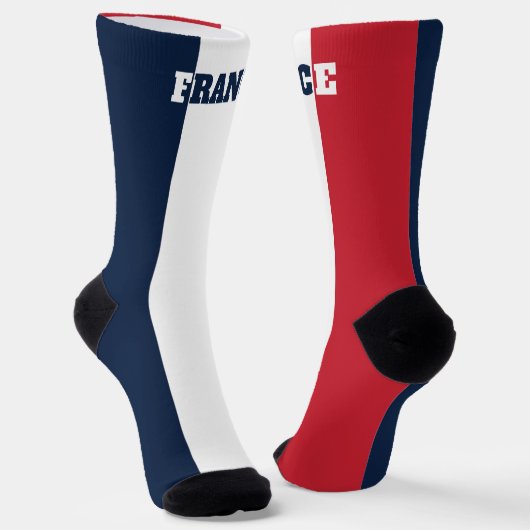 Chaussette chaussettes d'équipage avec drapeau de France (Angulaire)
