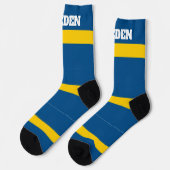 Chaussette chaussettes d'équipage avec drapeau de la Suède (Gauche)