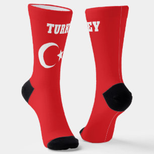 Chaussette chaussettes d'équipage avec drapeau de la Turquie
