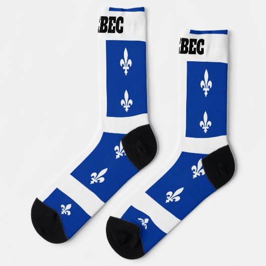 Chaussette chaussettes d'équipage avec drapeau du Québec (Gauche)