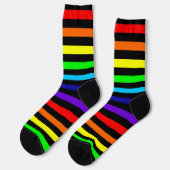 Chaussette Chaussettes d'équipage Black Rainbow Stripes (Gauche)