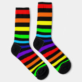Chaussette Chaussettes d'équipage Black Rainbow Stripes (Droite)