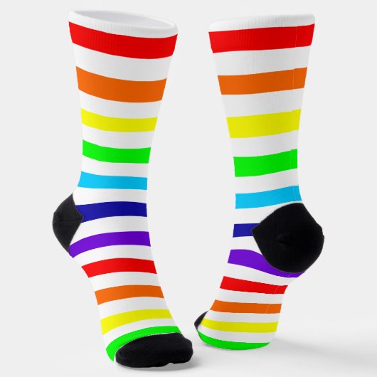 Chaussette Chaussettes d'équipage blanc arc-en-ciel (Angulaire)