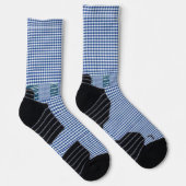 Chaussette Chaussettes d'équipage bleu et blanc À damiers (Droite)