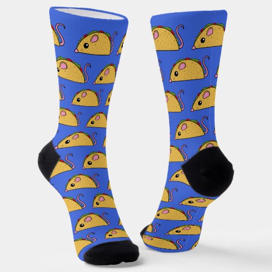 Chaussette Chaussettes d'équipage bleu Taco Rat (Angulaire)