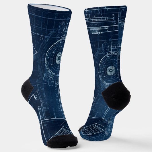 Chaussette Chaussettes d'équipage Blueprints (Angulaire)