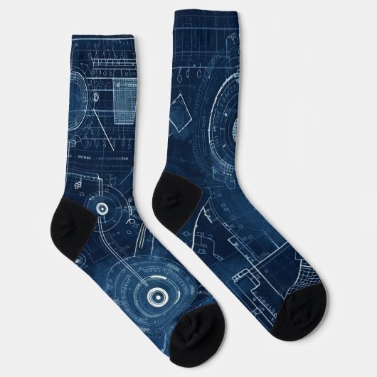 Chaussette Chaussettes d'équipage Blueprints (Droite)