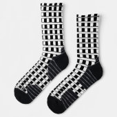 Chaussette Chaussettes d'équipage Carré noir et blanc (Gauche)