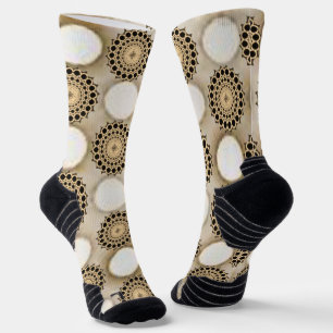 Chaussette Chaussettes d'équipage Cercles beiges