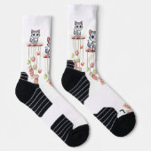 Chaussette Chaussettes d'équipage Chat Kitten Serpent floral (Droite)