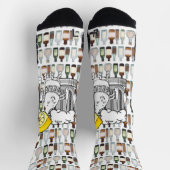 Chaussette Chaussettes d'équipage Citrons de bière beige (Haut)