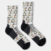 Chaussette Chaussettes d'équipage Citrons de bière beige (Droite)