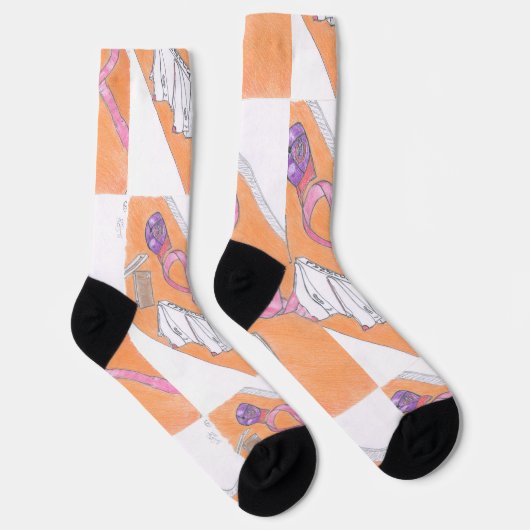Chaussette Chaussettes d'équipage de conscience rose (Droite)