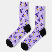 Chaussette Chaussettes d'équipage de fusée violette rétro (Gauche)