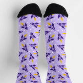 Chaussette Chaussettes d'équipage de fusée violette rétro (Haut)