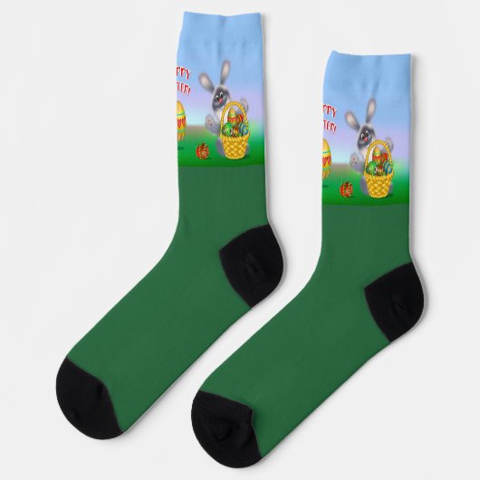 Chaussette Chaussettes d'équipage de lapin de Pâques (Gauche)
