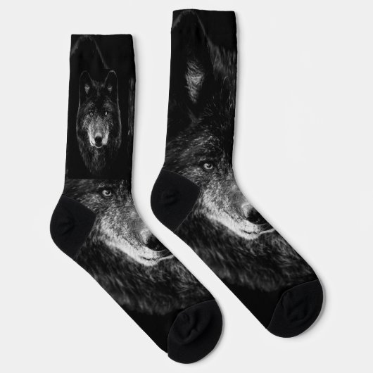 Chaussette Chaussettes d'équipage de loup noir (Droite)
