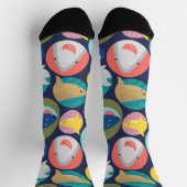 Chaussette Chaussettes d'équipage de mignonnes espèces de req (Haut)