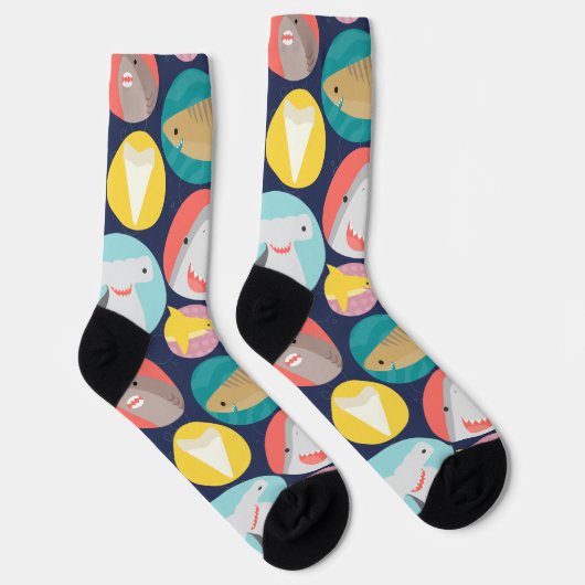 Chaussette Chaussettes d'équipage de mignonnes espèces de req (Droite)