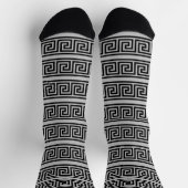 Chaussette Chaussettes d'équipage de Motif grec noir et gris (Haut)