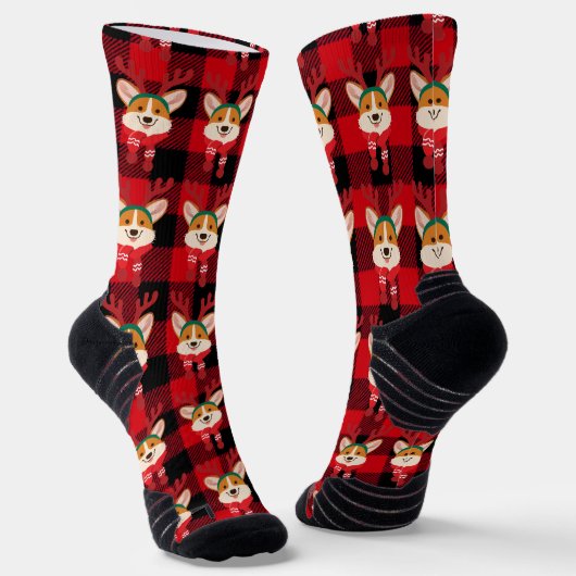 Chaussette Chaussettes d'équipage de Noël Corgi (Angulaire)