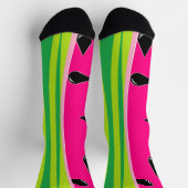 Chaussette Chaussettes d'équipage de pastèque imprimées rose  (Haut)
