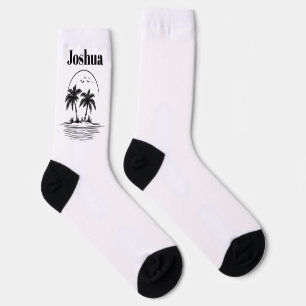 Chaussette Chaussettes d'équipage de plage de palmier
