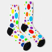 Chaussette Chaussettes d'équipage de points Arc-en-ciel blanc (Droite)