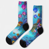 Chaussette Chaussettes d'équipage de poissons tropicaux (Gauche)