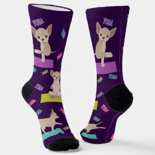 Chaussette Chaussettes d'équipage de Yoga Chihuahua amusantes