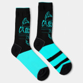 Chaussette Chaussettes d'équipage du logo Grubby Hands (cyan (Droite)
