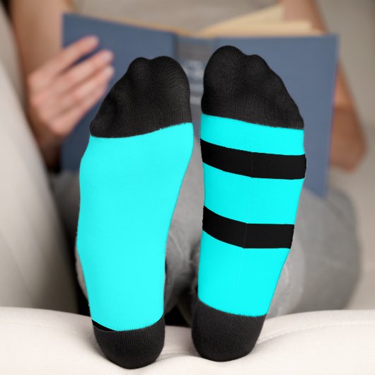 Chaussette Chaussettes d'équipage du logo Grubby Hands (cyan (Fond)