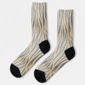 Chaussette Chaussettes d'équipage en bande tan et noir Zebra (Gauche)
