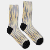 Chaussette Chaussettes d'équipage en bande tan et noir Zebra (Droite)