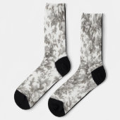 Chaussette Chaussettes d'équipage en marbre clair monochrome (Gauche)