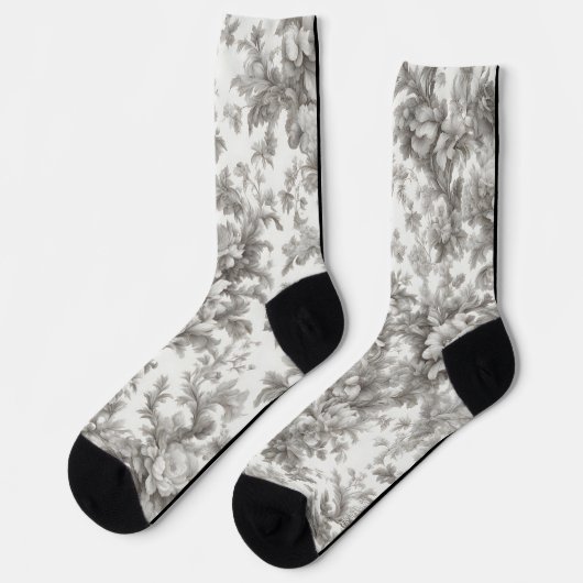 Chaussette Chaussettes d'équipage en marbre clair monochrome (Gauche)