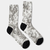 Chaussette Chaussettes d'équipage en marbre clair monochrome (Droite)
