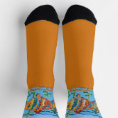 Chaussette Chaussettes d'équipage en mosaïque de poisson (Haut)