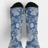Chaussette Chaussettes d'équipage en toile bleue blanc classi (Haut)