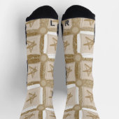 Chaussette Chaussettes d'équipage Étoiles beiges (Haut)