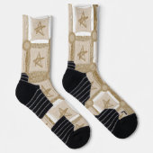 Chaussette Chaussettes d'équipage Étoiles beiges (Droite)