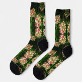 Chaussette Chaussettes d'équipage fleur noire mignonne (Gauche)