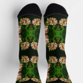 Chaussette Chaussettes d'équipage fleur noire mignonne (Haut)